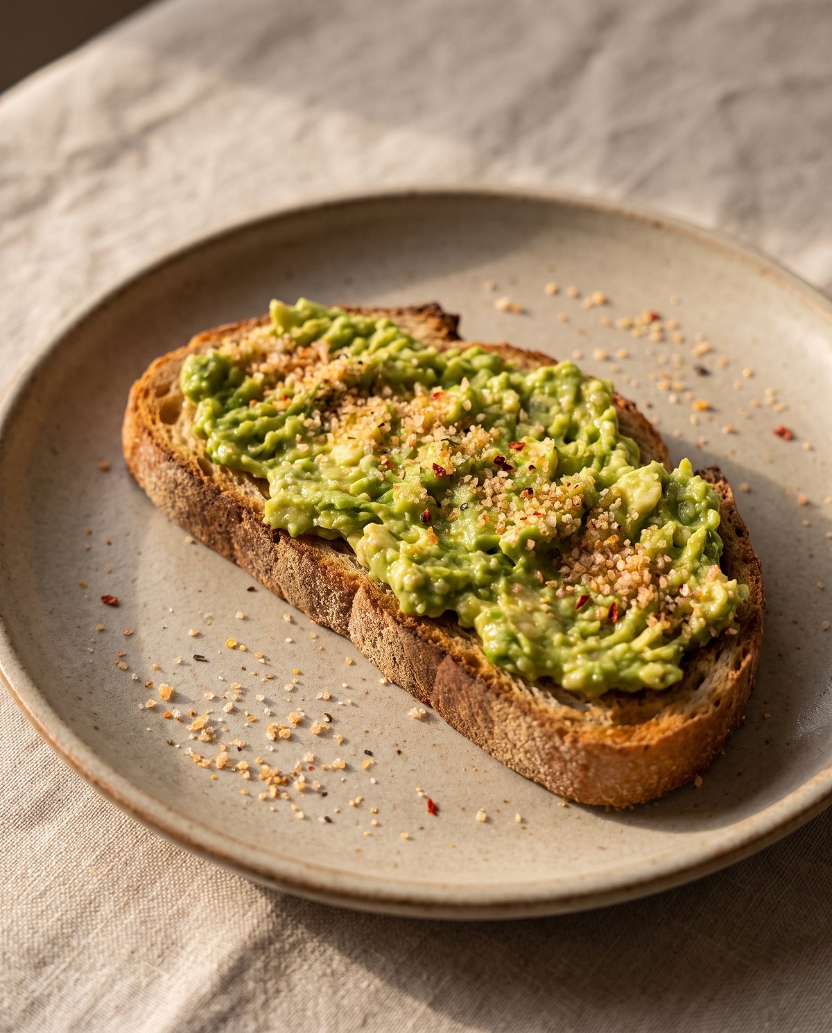 Avocado toast with chilli salt