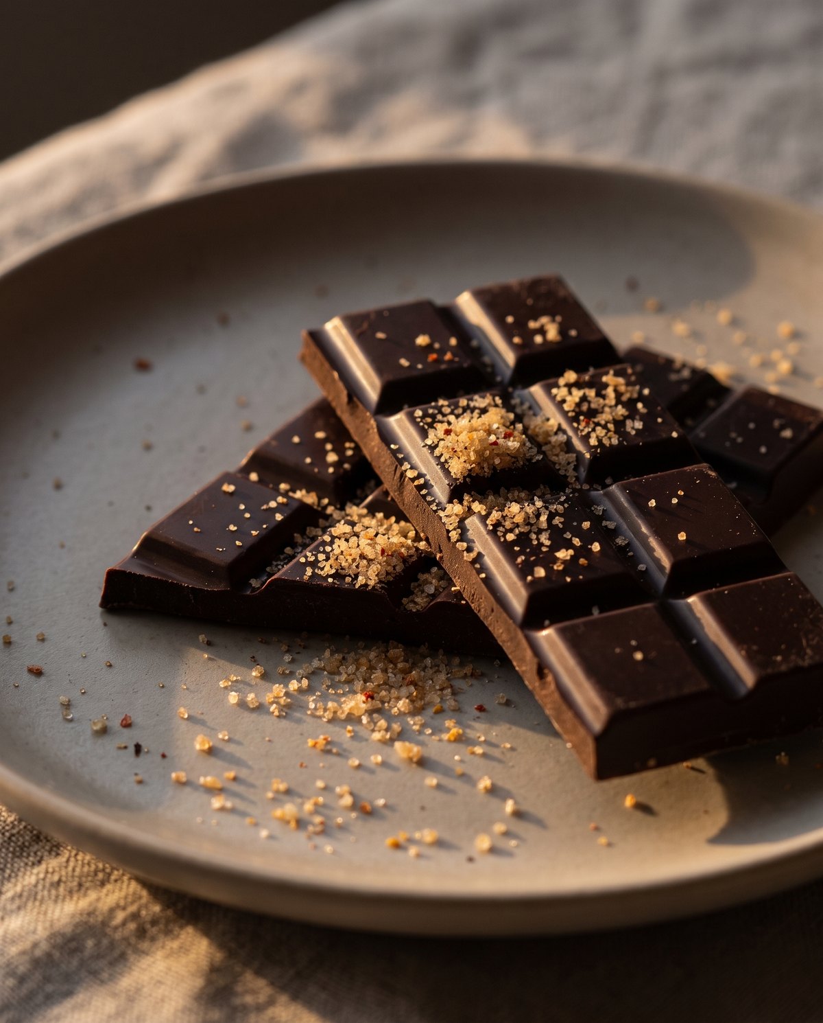 Dark chocolate with chilli salt