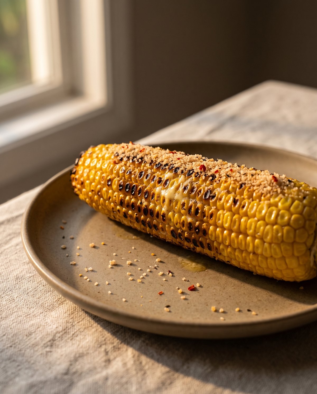 Grilled corn with butter and chilli salt