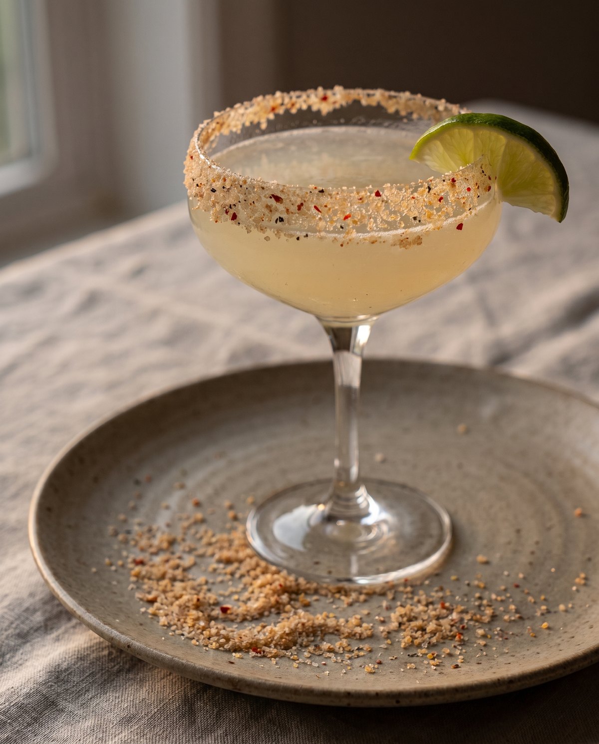 A margarita with a chilli salt rim